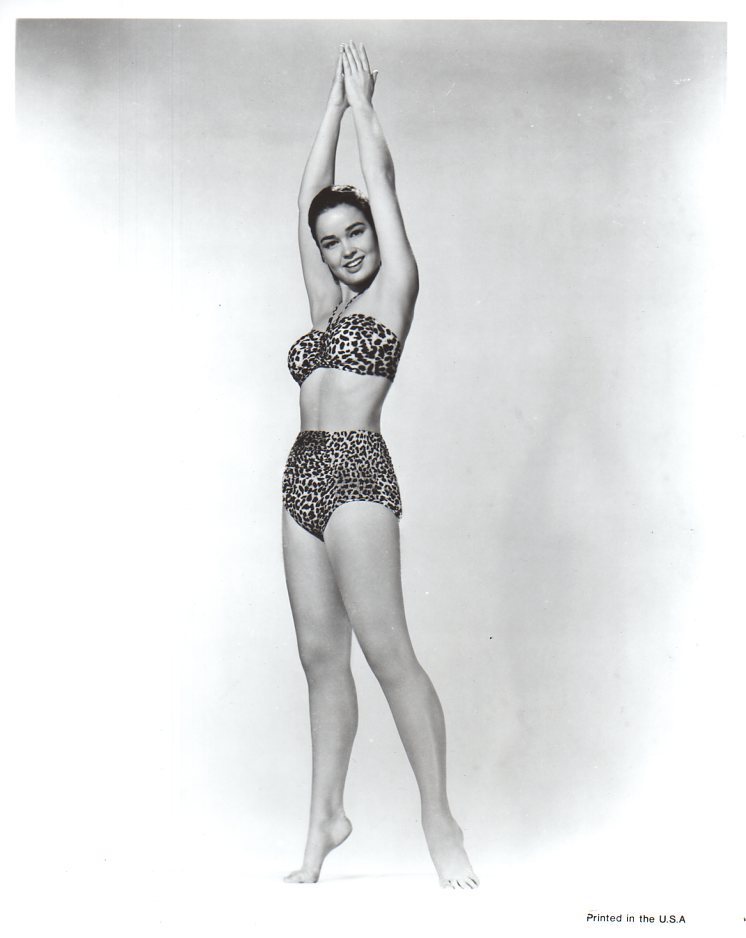 Kathryn Crosby leopard skin bikini.